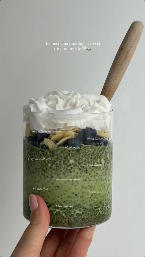 Smoothies Aesthetic, Everyday Goals, Nutritious Breakfast Ideas, Matcha Chia Pudding, Sommer Mad, Matcha Recipes, Aesthetic Health, Christmas Meals, Healthy Food Dishes