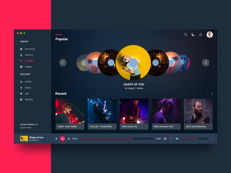 Music Player Website, Music App Design, Music Player Design, Music Websites, App Design Layout, Music Web, Ui Design Website, Web Ui Design, Portfolio Site