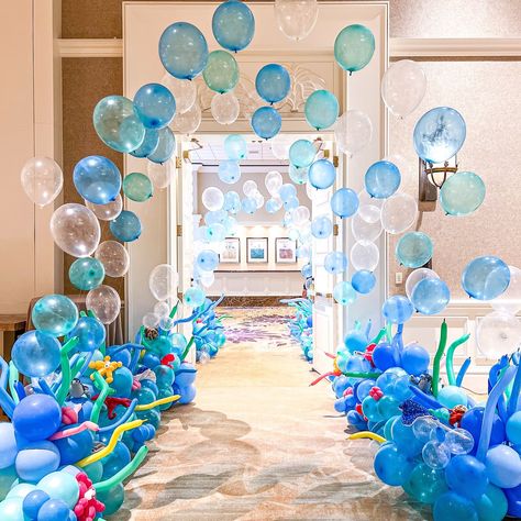 Underwater Theme Birthday Party, Underwater Birthday Theme, Underwater Party Theme, Underwater Theme Party, Underwater Birthday, Fishing Themed Birthday Party, Underwater Party, Under The Sea Decorations, Ocean Theme Birthday