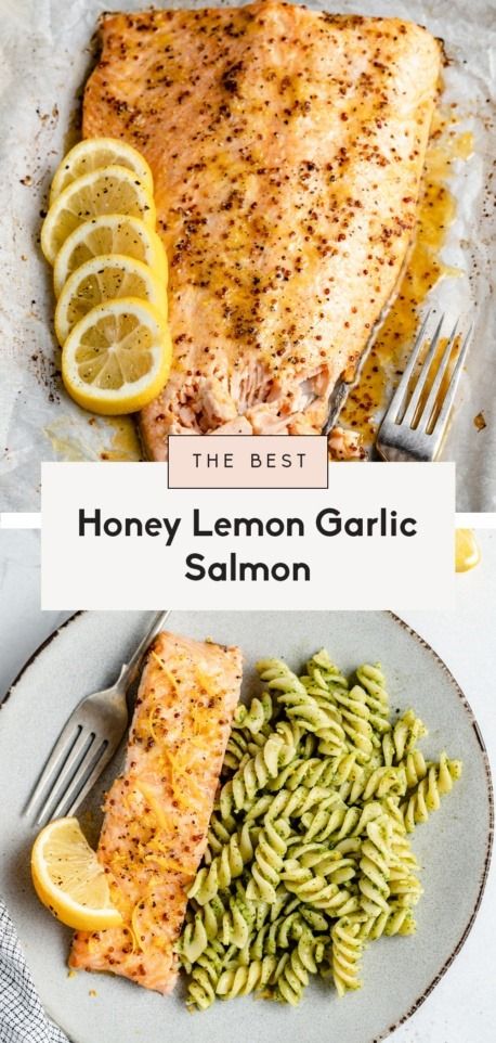 Wonderful honey lemon garlic salmon covered in an easy lemon garlic butter marinade and baked to flaky perfection. This flavorful lemon garlic salmon recipe makes a delicious, protein packed dinner served with your favorite salad or side dishes, and the marinade is perfect for your go-to proteins. Lemon Salmon Recipes Baked, Protein Packed Dinner, Lemon Salmon Recipes, Salmon Marinade Recipes, Honey Lemon Salmon, Salmon Pasta Recipes, Baked Salmon Lemon, Lemon Garlic Salmon, Salmon Marinade