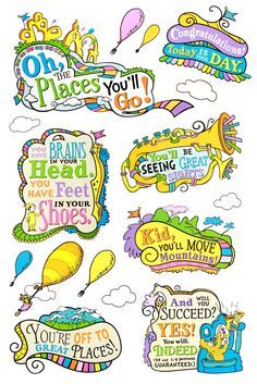 Oh, the Places You'll Go! {FREE Printable - When I Grow Up | Lesson plans,  Dr. seuss and Graduation Dr Seuss Classroom, 5th Grade Graduation, Seuss Classroom, Dr Seuss Week, Pre K Graduation, Dr Seuss Quotes, Dr Seuss Birthday, Seuss Party, Seuss Quotes