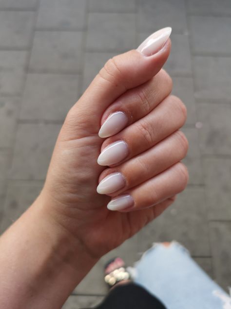 Creme Nails Acrylic Almond, Milky White Nails Badem, Natural Almond Nails Milky White, Basic Milky White Nails, Nut White Almond Nails, Long Milky White Almond Nails, King Almond Nails, Opaque White Almond Nails, Milky White Nails Acrylic Almond Long