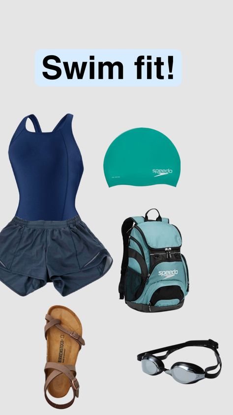 Swim fir! Swim Teacher Aesthetic, Active Fits, Swimming Essentials, Racing Suits Swimming, Swim Aesthetic, Swimming Jokes, Sport Fits, Coach Outfits, Gym Workout Wear