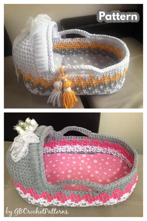 Baby Moses Basket Crochet Patterns Crochet Baby Moses Basket Pattern, Free Crochet Pattern For Moses Basket, Crochet Baby Bassinet Free Pattern, Crochet Baby Moses Basket Free Pattern, Crochet Baby Bassinet, Moses Basket Crochet Pattern, Crochet Moses Basket Free Pattern, Crochet Baby Carrier, Crochet Baby Basket