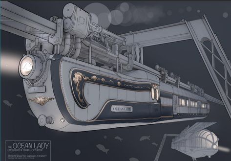 Airship Art, Punk Genres, 3d Karakter, Space Ship Concept Art, Sci Fi Design, Futuristic Motorcycle, Train Art, Concept Art Drawing, Steampunk Art