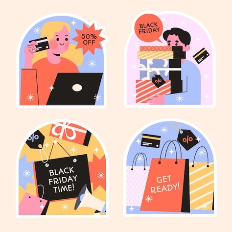 Black Friday Illustration, Friday Illustration, Stickers Design, Design Posters, Sticker Collection, Off Black, Design Collection, Graphic Design Posters, Landing Page