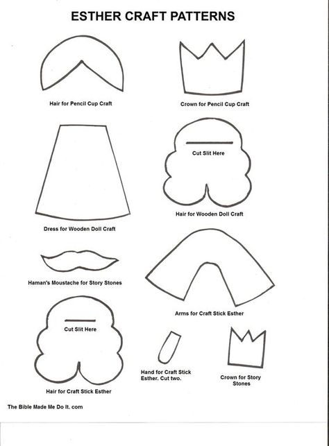 ESTHER: Black and White Craft Patterns – The Bible made me do it! Esther Craft, Purim Crafts Preschool, Queen Esther Crafts, Ester Crafts, Puppets To Make, Vbs Activities, Queen Esther Bible, Cowboy Camp, Purim Crafts