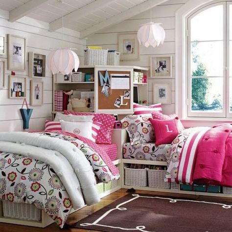 Pink Room Décor Ideas for Valentine’s Day . Teen Girl Shared Bedroom, Shared Girls Room, Shared Girls Bedroom, Girls Room Ideas, Pink Room Decor, Teen Girl Bedroom, Shared Bedroom, Shared Room