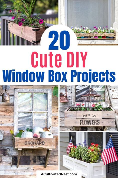 Wine Crate Diy, Diy Window Box Planter, Diy Window Box, Window Box Planters, Window Box Ideas, Wooden Window Boxes, Cedar Window Boxes, Box Planters, Window Boxes Diy