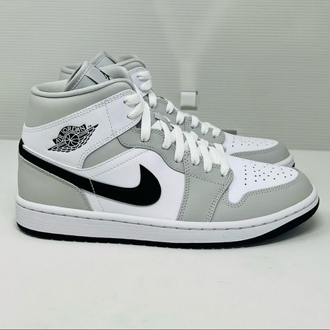 Nike Air Jordan Women’s Air Jordan 1 Mid Grey Fog/Black- White Basketball And Fashion Sneakers. This Is What Everyone Wears To Clubs Or On The Basketball Court!!! Most Trendiest Item To Own!! Women’s: Us 8.5; Uk 6; Br 38; 25.5cm; Eur 40 Women’s Us 8.5; Is Converted Into Youth And Men’s Sizing Men’s Us 7 Youth Unisex Us 7 These Sneakers Are Very Very Hard To Find And Sold On Stock X And Goat For Much Much More. Brand New With Box!!! Silver Air Jordan 1, Nike Shoes High Tops Jordans, Nike Shoes Dunks High, Shoes Nike High Tops, Chte Shoes, Cute Shoes For Middle School, Nice Shoes Women Sneakers, Trendy Back To School Shoes, Nike Shoes Cute