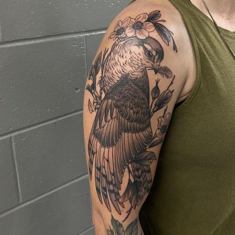 Allie Charbonneau on Instagram: "A very lovely first day at the @hubcitytattooexpo ✨ Tattooed my sparrowhawk drawing on Do and we managed to bring home tattoo of the day!💘" Sparrowhawk Tattoo, Owl Tattoo Stencil, Barn Owl Tattoo, Sparrowhawk, Owl Tattoo Design, Home Tattoo, Tattoo Stencil, Owl Tattoo, Barn Owl