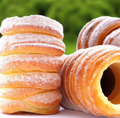 Chimney Cakes, Cream Horn, Romanian Recipes, Chimney Cake, Whiskey Cake, Sweet Pastry, Cake Printing, Breakfast Pastries, Romanian Food