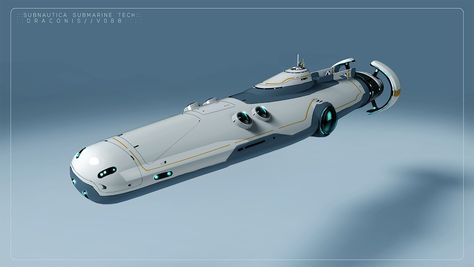 -Draconis-     Subnautica Concept Sketch, Pat Presley on ArtStation at https://www.artstation.com/artwork/8B1xG Submarine Concept Design, Submarine Design Concept, Scifi Submarine, Submarine Spaceship, Futuristic Submarine, Submarine Concept, Subnautica Concept Art, Submarine Design, Sci Fi Ships