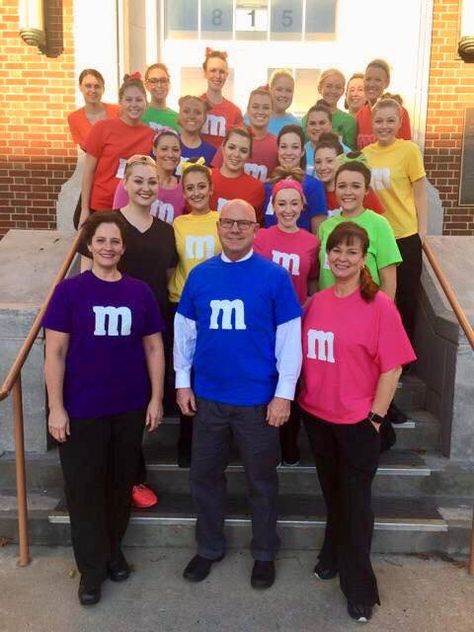 M&M group Halloween costumes in dental hygiene school! Large Group Costumes, Group Halloween Costumes For Work, Hygiene School, Costumes For Work, Halloween Costumes For Work, Teacher Costumes, Dental Hygiene School, Group Costumes, Group Halloween Costumes