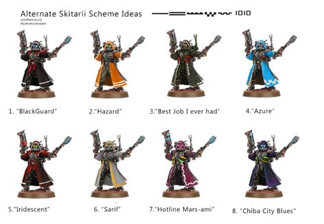 Adeptus Mechanicus, Admech, Alternate, Alternative, Color Scheme, Concept, Ideas, Scheme, Skitarii - Skitarii Alternate Scheme Ideas - Gallery - DakkaDakka | One Snotling on the Pump Wagon of the internet. 40k Skitarii, Eldar 40k, Warhammer Armies, Warhammer Painting, Grim Dark, Adeptus Mechanicus, Warhammer Miniatures, Painting Miniatures, Warhammer Paint