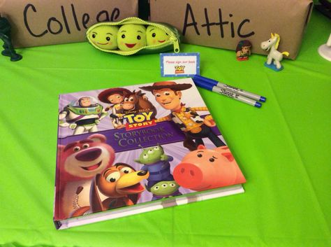 Toy story party guest book! Toy Story Guest Book, Birthday Gift Table, Party Guest Book, Toy Story Baby, Toy Story Theme, 3 Birthday, Kids Birthday Themes, Bo Peep, Baby Shower Guest Book