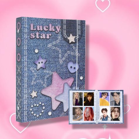 kpop photobook photocard holder binder cute pink coquette deco desk newjeans bts blackpink ive itzy aespa red velvet twice seventeen the boyz ateez ♡ Binder Kpop, Kpop Binder, Kpop Photo Card Binder, A4 Binder Kpop, A5 Photocard Binder, Mini Photocard Binder, Kpop Photocards Collection Binder, Lucky Star, Cute Pink