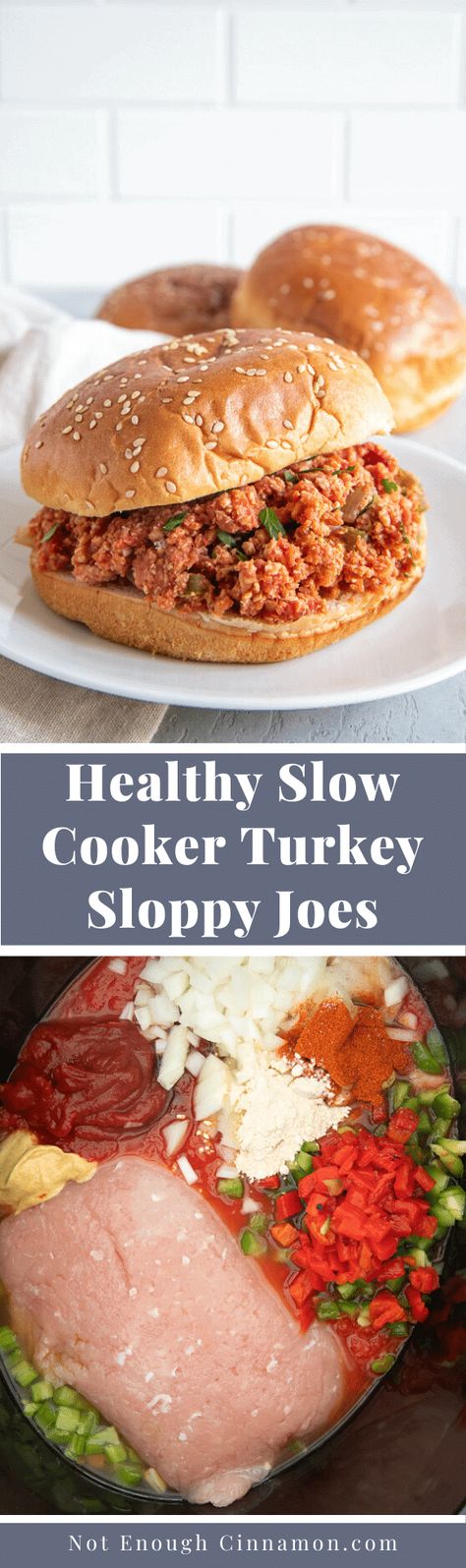 Ground Turkey Slow Cooker, Healthy Sloppy Joe Recipe, Ground Turkey Crockpot Recipes, Healthy Sloppy Joes, Slow Cooker Sloppy Joes, Turkey Crockpot Recipes, Turkey Sloppy Joes, Crockpot Turkey, Slow Cooker Turkey