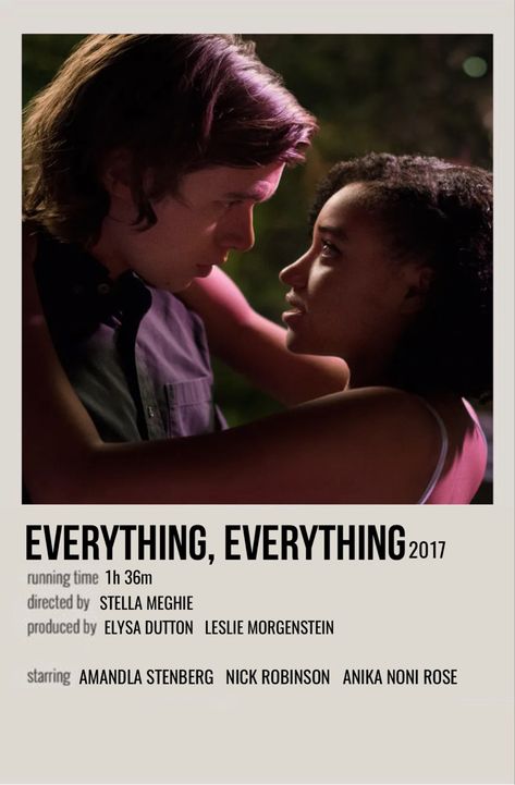 Everything Everything Movie Poster, Everything Everything Poster, Everything Everything Book, Everything Everything Movie, Polaroid Movie Poster, Crush Movie, Indie Movie Posters, Room Pics, Everything Everything