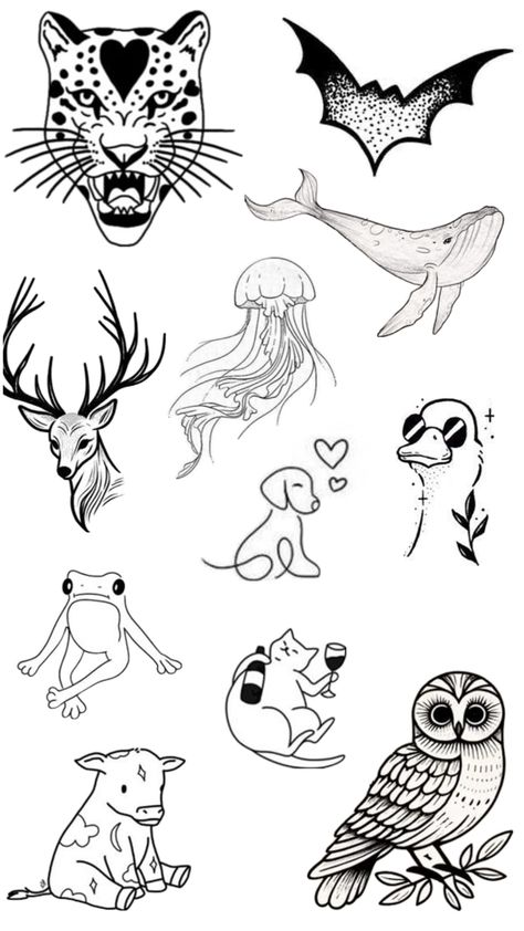 Animal Flash Sheet, Flash Sheet, Tattoo Flash Sheet, Tattoo Flash, Flash Tattoo, I Tattoo, Flash, Tattoos, Animals