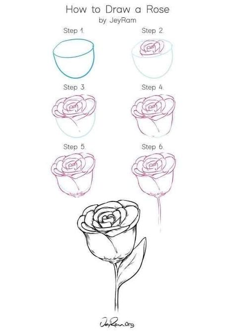 New Mahendi Design, Draw A Flower, Draw A Rose, Easy Flower Drawings, Draw Flowers, How To Draw Steps, Flower Drawing Tutorials, Drawing Course, Roses Drawing