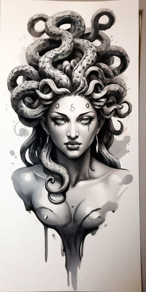 #CoolTattoos #TattooArt #InkMaster #TattooDesigns #InkedUp #TattooLovers #InkInspiration #TattooIdeas #CreativeInk #TattooStyle Chest Tattoo Ideas, Medusa Tattoo Design, Medusa Art, Chest Hair, Nautical Tattoo, Angel Tattoo Designs, Mother Tattoos, Medusa Tattoo, Greek Tattoos