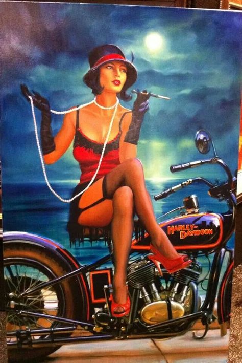 .#art #Motoart #moto #Motoart #мотоарт #art David Uhl, Motorcycle Art Painting, David Mann Art, Motor Art, Pin Up Pictures, Motorcycle Artwork, Harley Davidson Art, Pin Up Girl Vintage, Pin Up Posters