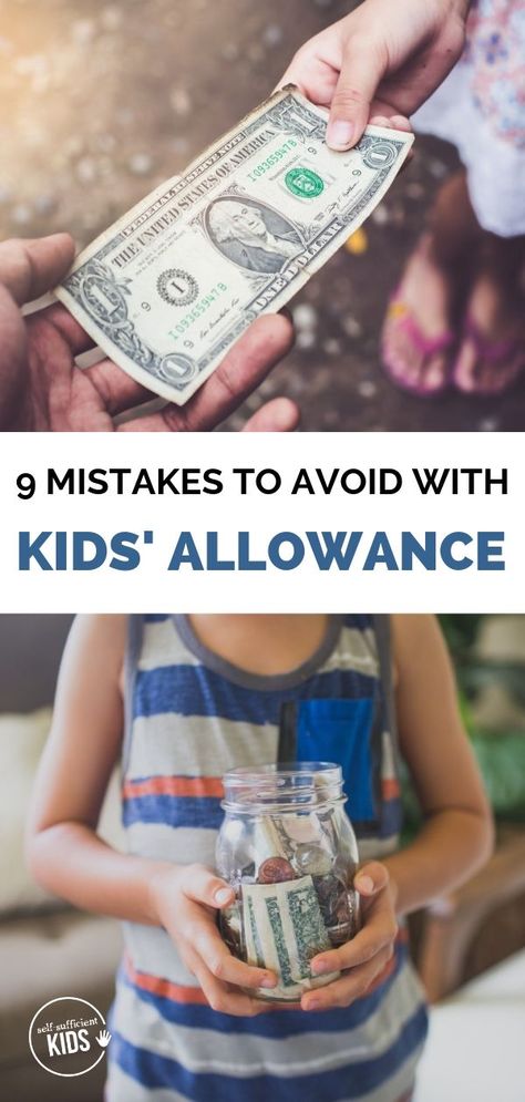 Giving kids an allowance can teach them so much about how to manage money. But only if done correctly...avoid these nine mistakes to make sure your children learn proper money management with their allowance. #kidsallowance Allowance By Age, Allowance For Kids By Age, Chore Boards For Kids With Money, Teaching Kids About Money, Chores For Kids By Age Allowance, Kids Allowance Ideas, Chores For Money Ideas, Allowance System For Kids, Allowance Ideas