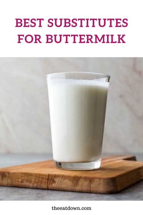 Check out the best buttermilk substitutes you can use for your next recipe. These buttermilk alternatives can be used in baking and helps helps baked recipes stay light and fluffy, which is a crucial feature of breads, muffins, and cakes. These substitutes for buttermilk can also be used to form the base of sour cream and makes an excellent substitute for whipping cream in recipes like fried chicken. Recipes Using Whipping Cream, Substitute For Buttermilk, Buttermilk Alternative, Buttermilk Replacement, Sour Cream Alternative, Evaporated Milk Recipes, Baking Substitutions, Buttermilk Syrup, Buttermilk Substitute