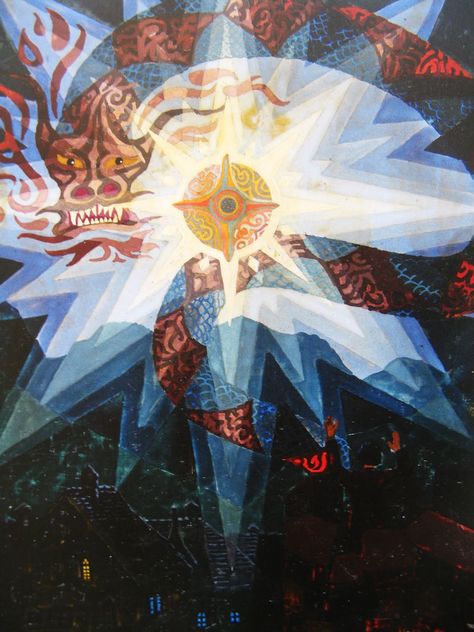 Carl Jung (Swiss, 1875-1961)Illumination from The Red Book (Liber Novus), 1913-1930“Everything else is to be derived from this… My entire life consisted in elaborating what had burst forth from the unconscious and flooded me like an enigmatic stream and threatened to break me. That was the stuff and material for more than only one life. Everything later was merely the outer classification, scientific elaboration, and the integration into life. But the numinous beginning, which contained ever... Color Study, Red Books, Carl Jung, Book Images, Tolkien, Alchemy, Book Art, Psychology, Spirituality