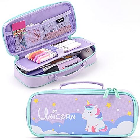 Amazon.com: ANGOOBABY Cute Pencil Case Unicorn Pencil Pouch Medium Capacity Portable Multifunction Pen Bag with Compartments for Girls Kids Teen -Purple : Clothing, Shoes & Jewelry Bag With Compartments, Unicorn Pencil, Unicorn Pencil Case, Cute Pencil Case, Cute Pencil, Kids Face Paint, Travel Supplies, Pen Bag, Halloween Crochet Patterns