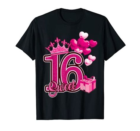 Sweet Sixteen Pink 16 Year Birthday T-Shirt caz dezines 16 Year Birthday, Sweet Sixteen Pink, Sweet 16 Shirts, Sixteenth Birthday, Purple Birthday, Birthday Star, Blue Birthday, Pink Birthday, Great Birthday Gifts