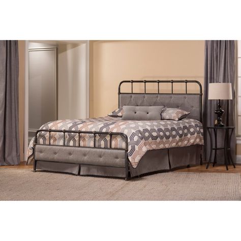 Hillsdale Langdon Low Profile Bed, Size: Full / Queen Black Bed Set, Bedding Comforter Sets, Fabric Upholstered Bed, Beds Storage, Iron Beds, Storage Beds, Cheap Bedding, Bedding Comforter, Steel Bed