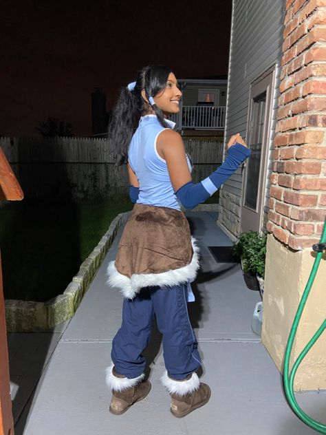 Korra Inspired Outfits, Korra Avatar Costume, Solo Costumes For Women, Korra Costume Diy, Korra Cosplay Diy, Avatar Korra Cosplay, Diy Ninja Women Costume, Korra Halloween Costume, Asian Characters Halloween