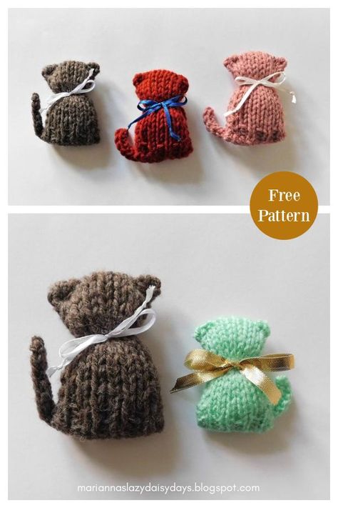 Catty McCat Face Free Knitting Pattern Gift Knitting Patterns, Knitting Projects Free, Knitted Dolls Free, Miniature Knitting, Keychain Ideas, Animal Knitting Patterns, Crochet Keychain Pattern, Knitting Patterns Toys, Knitted Cat