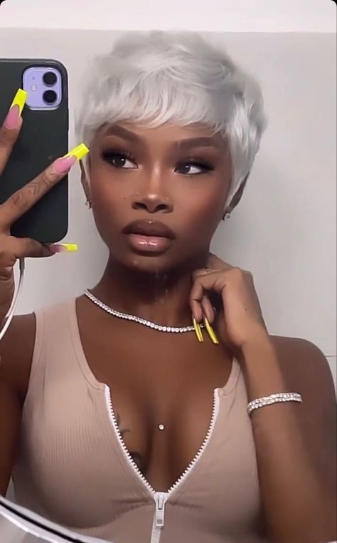 Short Blonde Wigs For Black Women, Rihanna Pixie Cut, Side Part Bob Wig, Straight Frontal Wig, White Pixie Cut, Hair Installation, Straight Pixie Cut, Wig Side Part, 27 Piece Hairstyles