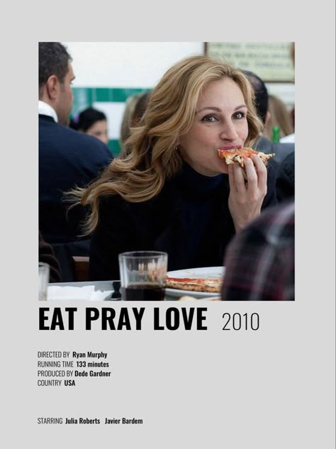 Eat Pray Love Movie Poster, Eat Love Pray Movie, Movie Date Night At Home, Snacks Movie Night, Movies To Watch With Kids, Movie Night Movies, Movies For Teens, Movie Tips, Movie Romantic