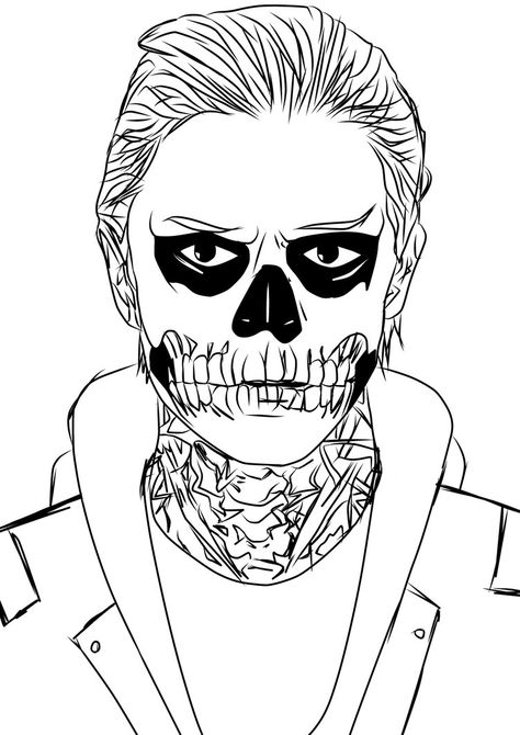 Tate Langdon from American Horror Story.    *Check out full view Prints on sale @ Anime Los Angeles 2014 American Horror Story Painting Ideas, Tate Langdon Drawing Easy, Ahs Painting Ideas, Drawing Tate Langdon, American Horror Story Coloring Pages, Tate Langdon Drawing Sketch, Tate Langdon Tattoo, Ahs Drawing Easy, Tate Langdon Drawing