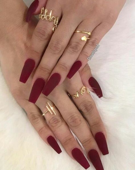 Red nails #dark #red Grey Nail Designs, Dark Red Nails, Nails Yellow, New Nail Designs, Short Coffin Nails, Super Nails, Long Acrylic, Ideas Nails, Trendy Nail Art