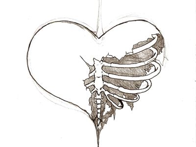 Heart A Drawing, A Heart, Skeleton, Bones, Sketch