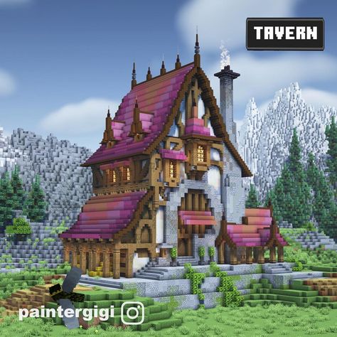 Minecraft Build Aesthetic Ideas, Blue Builds Minecraft, Fae House Minecraft, Minecraft Star House, Minecraft Roof Design Ideas, Minecraft House Medieval, Small Castle Minecraft, Medieval Minecraft Houses, Minecraft Roofs