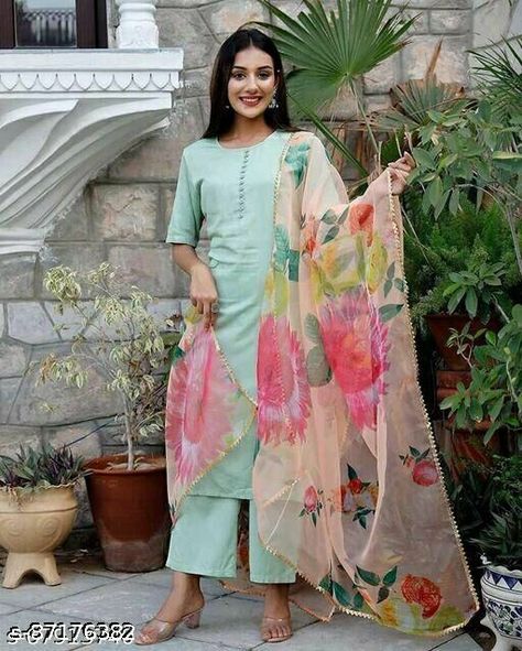 Checkout this latest Dupattas Product Name: *New Trending Floral Print Organza Dupatta* Fabric: Organza Pattern: Printed Multipack: 1 Sizes:Free Size (Length Size: 2.5 m) Country of Origin: India Easy Returns Available In Case Of Any Issue *Proof of Safe Delivery! Click to know on Safety Standards of Delivery Partners- https://ltl.sh/y_nZrAV3 Organza Dupatta Suits, Floral Dupatta, Simple Style Outfits, Latest Dress Design, Gota Work, Kurti Designs Latest, Plain Dress, Dress Indian, Neckline Designs