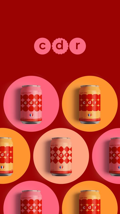 Raspberry Illustration Design, Rtd Packaging Design, Circle Packaging Design, Drinks Graphic Design, Cider Packaging Design, Apple Packaging Design, Graphic Design Circle, Cider Branding, Circle Packaging