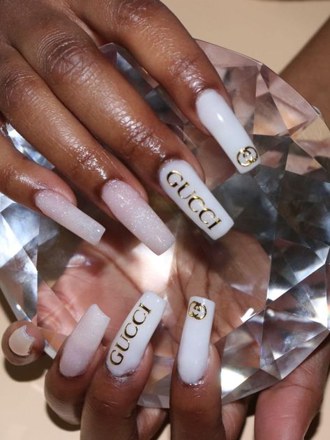 Follow me for more pins like this 💕

#acrylicnails #acrylic #nailinspo #whitenails #whiteacrylicnails #guccinails Designer Nails Chanel, Channel Nails Designs, Gucci Nails Designs, Chanel Nail Art, Art Inspiration Creative, Chanel Nails Design, Matte Green Nails, Lv Nails, Creative Tattoo Ideas