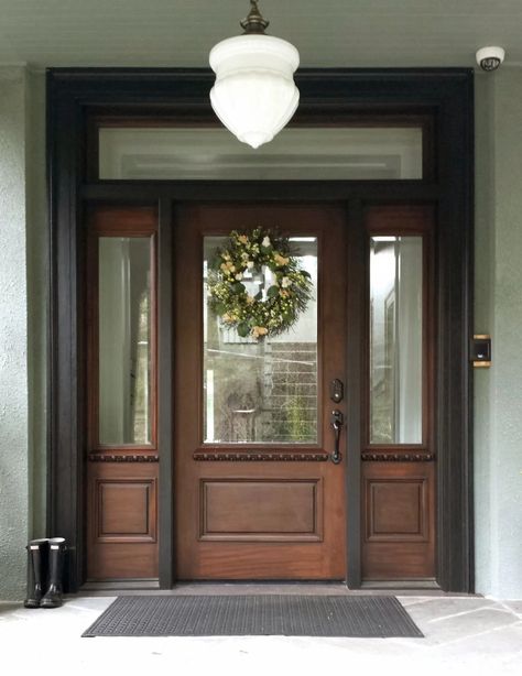 Gallery | Classic Sash & Door Company Transom Front Door, Colonial Front Door, Half Moon Window, Moon Window, Painted Trim, Marvin Windows, Door Company, House Front Door, Window Replacement