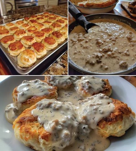 KETO BISCUITS AND GRAVY - Dieter24 Keto Biscuits And Gravy, Baked Blooming Onion, Almond Flour Biscuits, Make Almond Flour, Plant Based Soups, 17 Birthday, Gravy Ingredients, Free Keto Meal Plan, Keto Biscuits