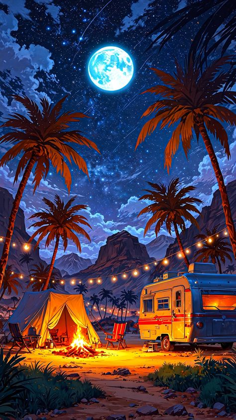 #Ai #wallpaper Summer Camp Island Wallpaper, Camping Wallpaper, Romantic Drawing, Ms Dhoni Wallpapers, Retro Graphic Design, Paper Background Design, Planets Wallpaper, Motion Graphics Inspiration, Abstract Art Wallpaper