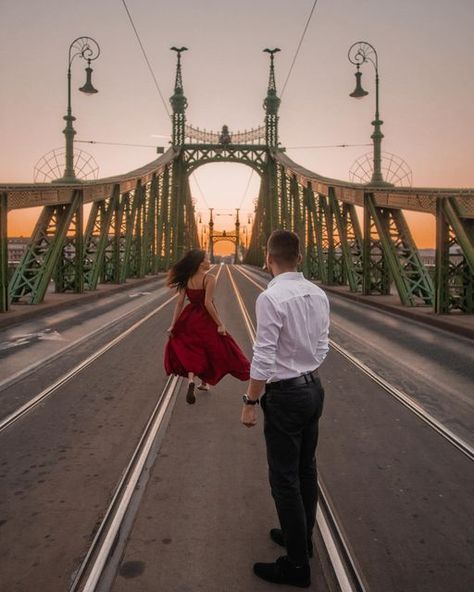 Kitty & Balázs | Travel Couple and Content Creators on Instagram: "The one that got away 🤍 📍 Liberty Bridge, Budapest, Hungary 🇭🇺 Follow @puzzlegoalsz for more travel couple content 🤍 . . . . . #travelcoupleinspiration #travelcoupledestinations #clublifedesignfamily #emlékmentés #magyarutazo #budapest #budapesthungary #budapestgram #budapestagram #budapest🇭🇺 #budapesttravel #europecities #europetravels #europedestinations #wheretogonext #globecouples #europefocus #dreamingtravel #weliveto Budapest Engagement Photos, Couple Content, New York Cafe Budapest, Liberty Bridge, Hungary Travel, Budapest Travel, Club Life, Couple Photo, Budapest Hungary