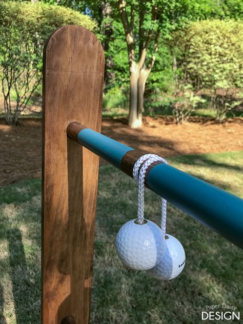 Diy Ladder Golf, Diy Wooden Ladder, Hillbilly Golf, Ladder Toss, Ladder Golf, Ladder Ball, Diy Yard Games, Diy Ladder, Golf Diy