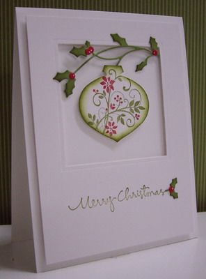 Christmas Card Ornaments, Ornament Card, Christmas Card Inspiration, Homemade Christmas Cards, Diy Christmas Cards, Christmas Cards To Make, Punch Cards, Winter Cards, Christmas Cards Handmade